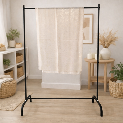 Ivory Serenity — Chiffon Shimmer Print Scarf