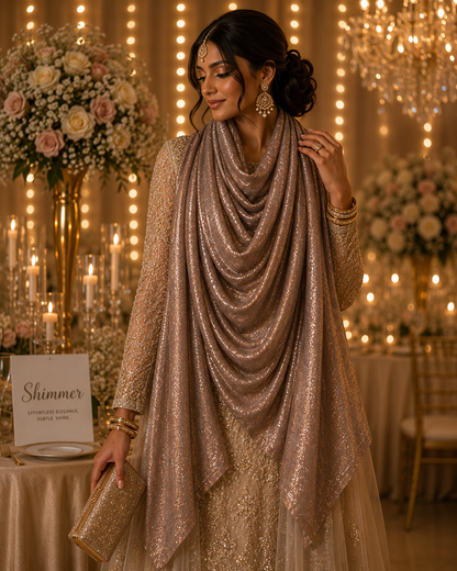 Nude Cocoa — Madam Polo Velvet Shimmer Scarf
