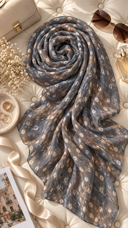 Mocha Leopard Georgette Stole — Original Product Image