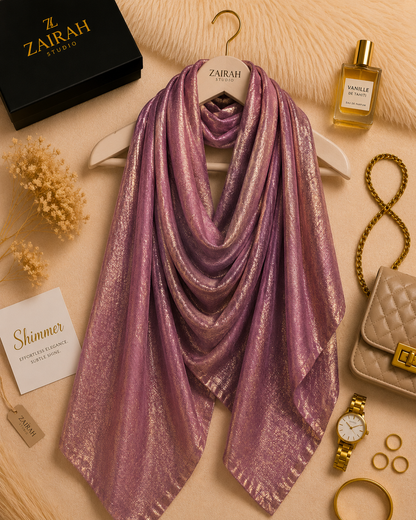Berry Pink — Madam Polo Velvet Shimmer Scarf