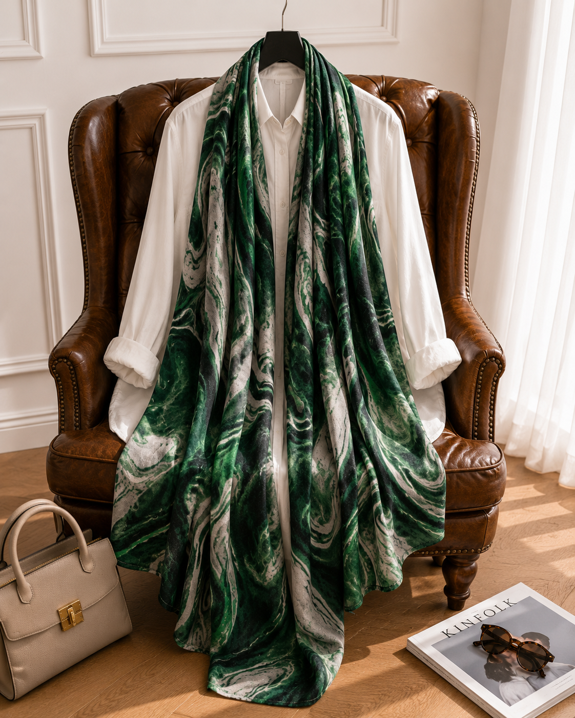 Jade Mirage - Modal Cotton Scarf