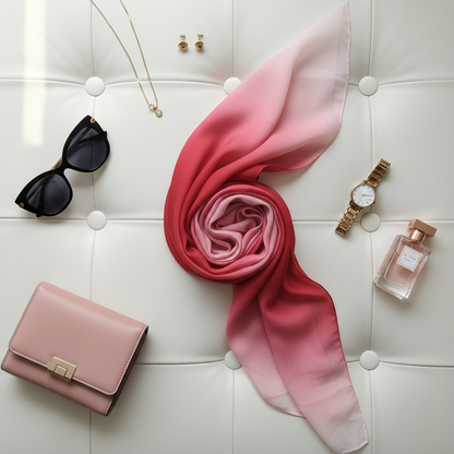 Blush Romance — HIBA Ombre Georgette Scarf