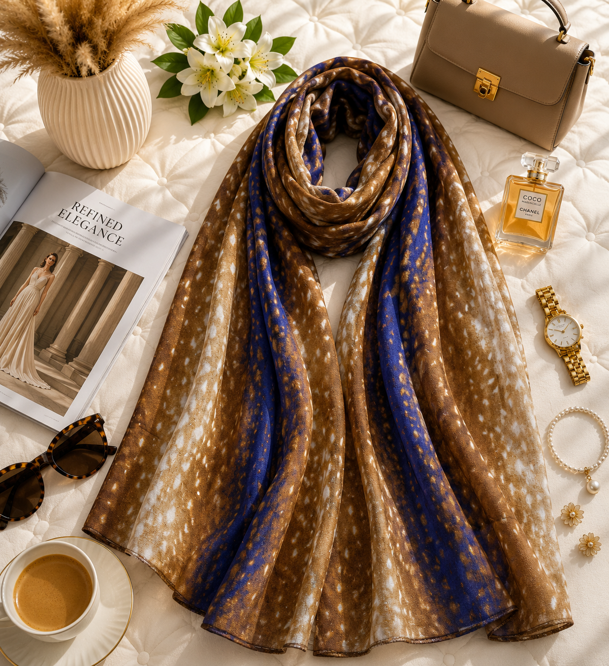 Cobalt Ember - Modal Cotton Scarf
