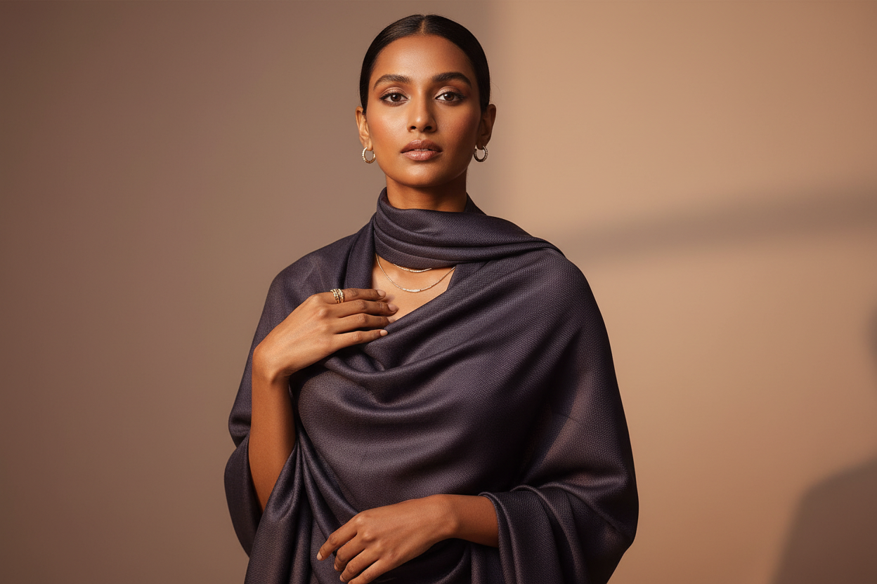 Midnight Muse —Modal Silk Soft Drape Stole