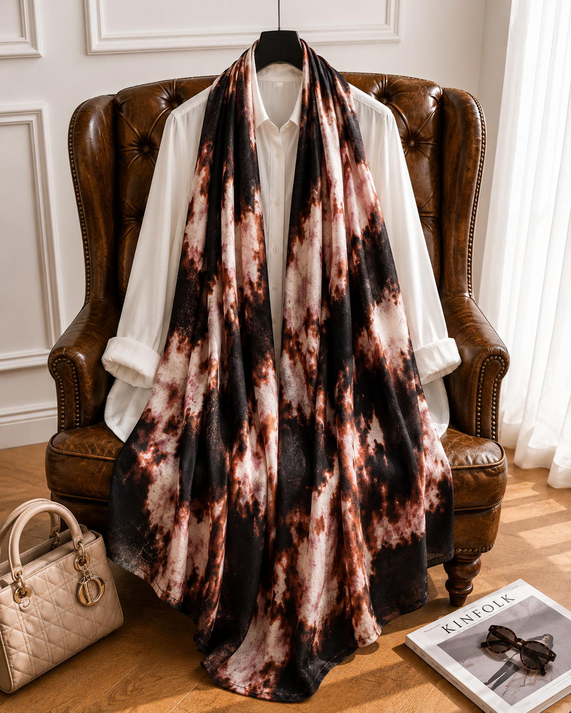 Expresso Bloom - Modal Cotton Scarf