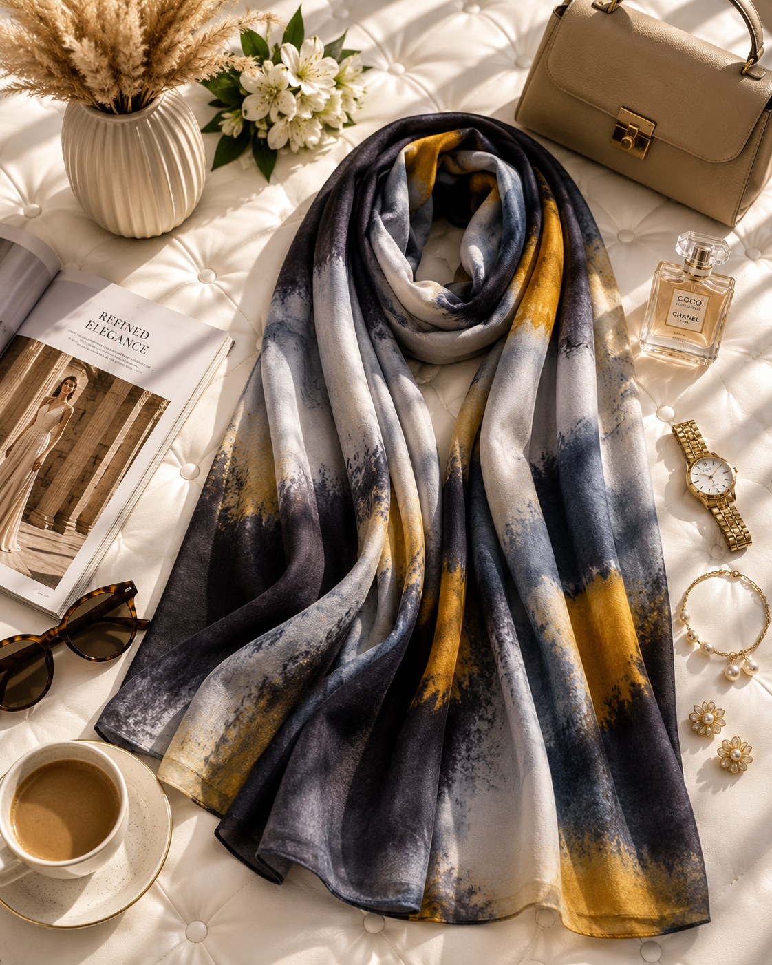 Golden Eclipse - Modal Cotton Scarf