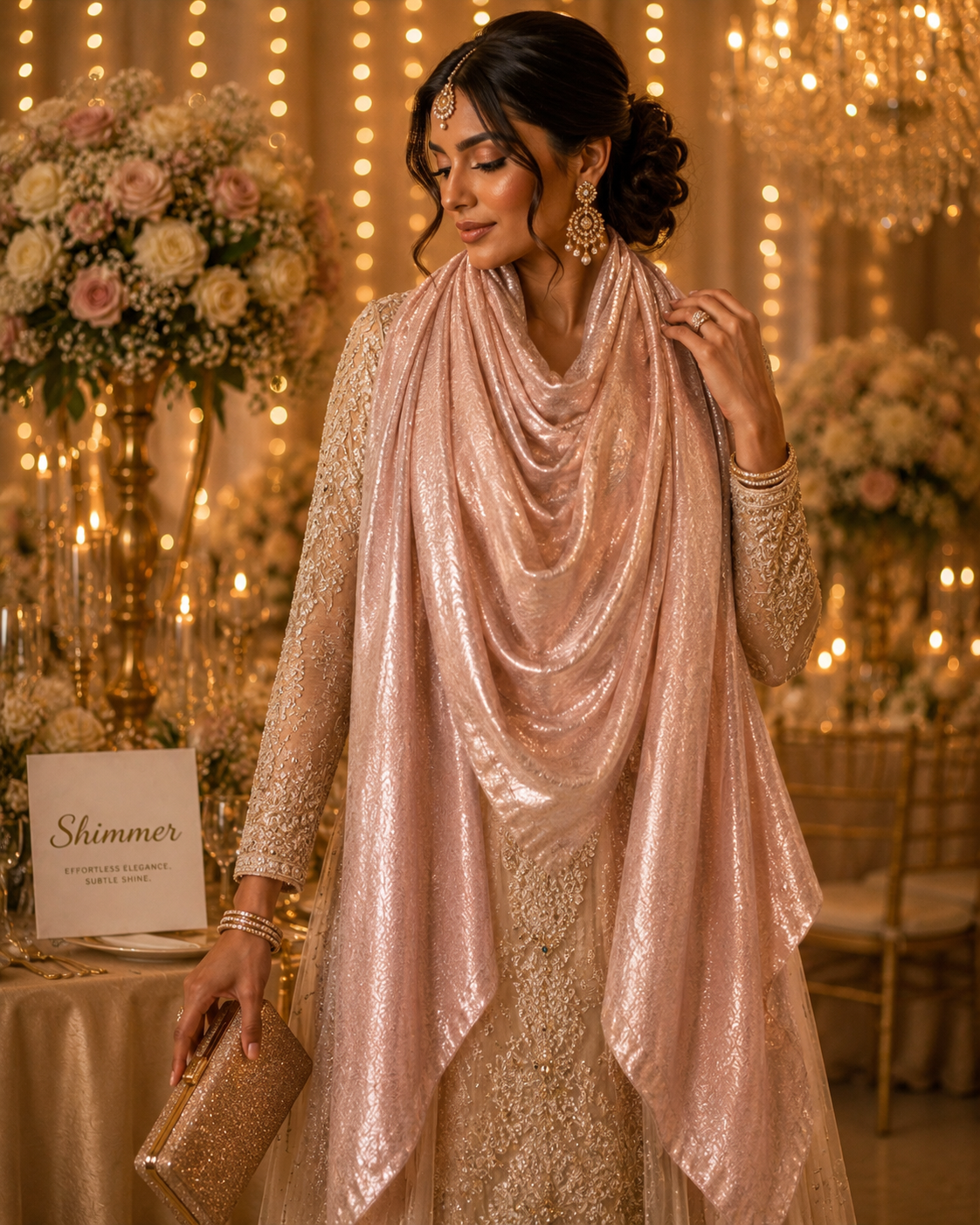 Blush Candy — Madam Polo Velvet Shimmer Scarf