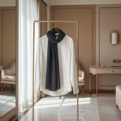 Noir Veil — Modal Silk Soft Drape Stole