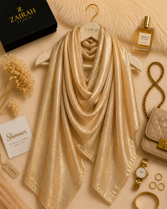 Golden Sand — Madam Polo Velvet Shimmer Scarf