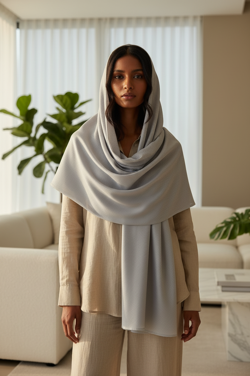 Silver Haze — Modal Silk Soft Drape Stole