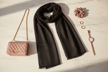 Noir Veil — Modal Silk Soft Drape Stole