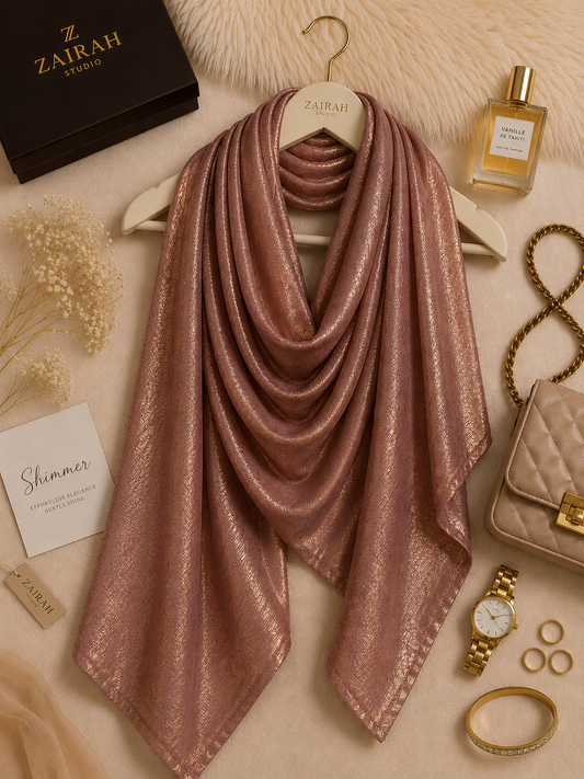 Blush Bronze — Madam Polo Velvet Shimmer Scarf