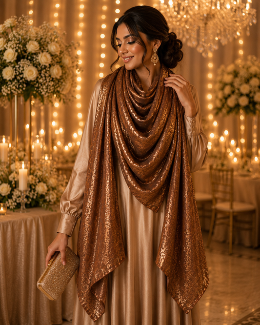 Cinnamon Glow — Madam Polo Velvet Shimmer Scarf