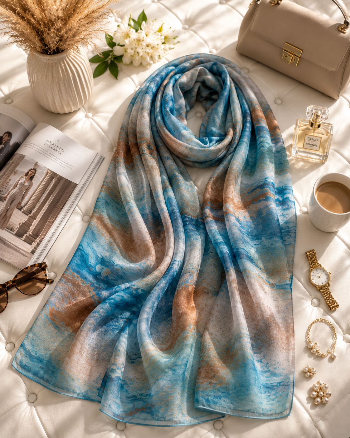 Azure Oasis - Modal Cotton Scarf