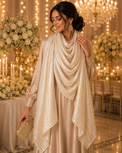 Crystal Pearl — Madam Polo Velvet Shimmer Scarf