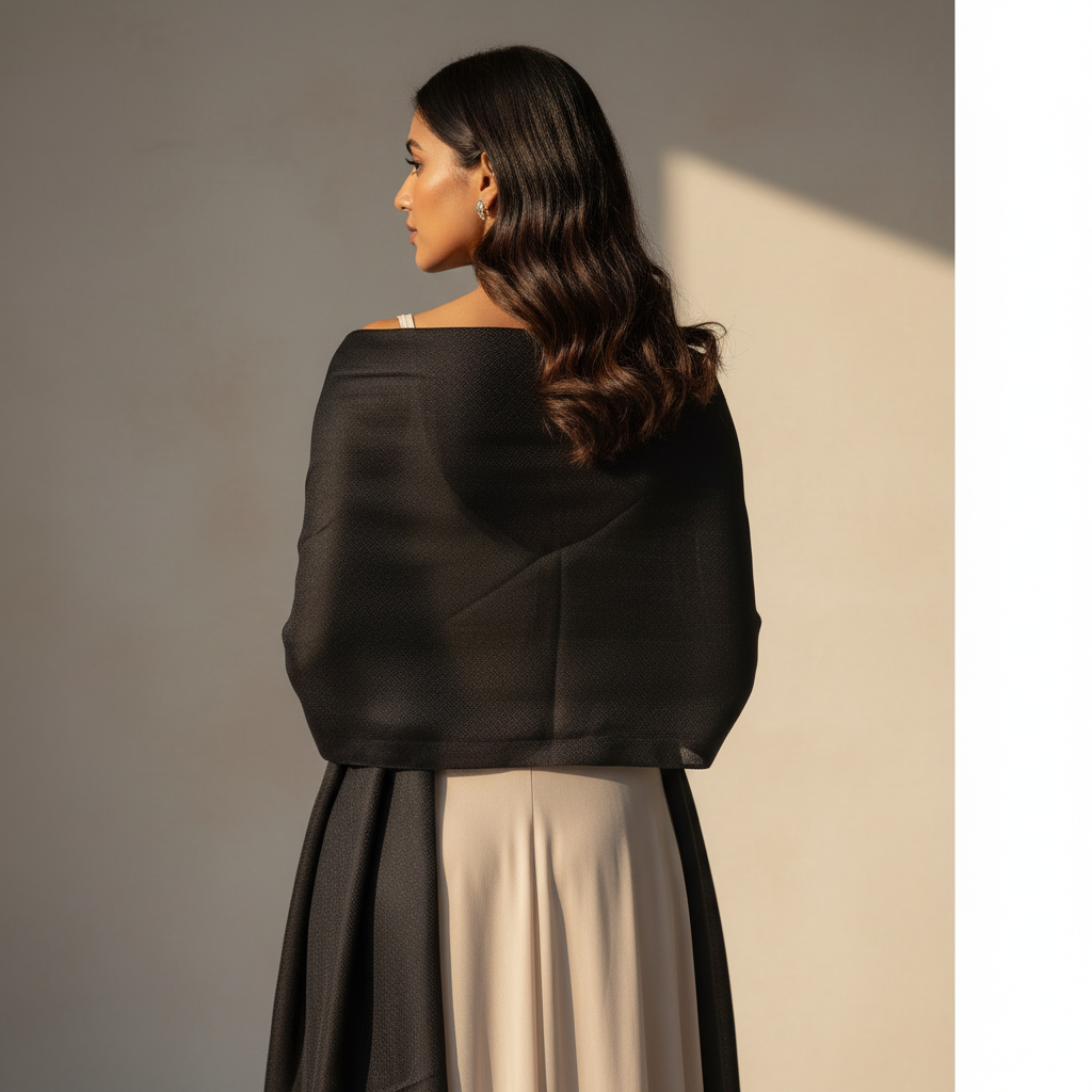 Noir Veil — Modal Silk Soft Drape Stole