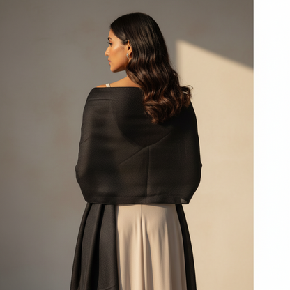Noir Veil — Modal Silk Soft Drape Stole