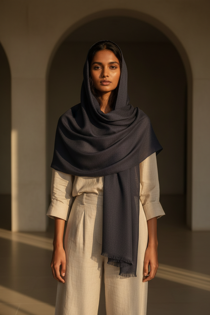 Midnight Muse —Modal Silk Soft Drape Stole