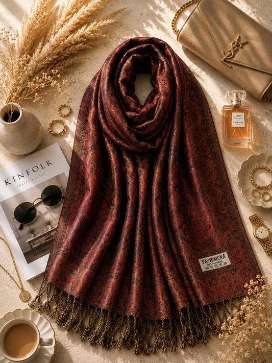 Crimson Heritage - Premium Pashmina Stole