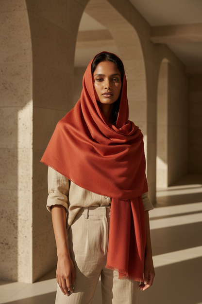Autumn Flame — Modal Silk Soft Drape Stole