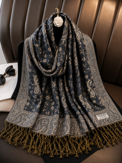Charcoal Heritage - Premium Pashmina Stole