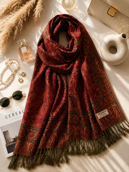 Burgandy Heritage - Premium Pashmina Stole