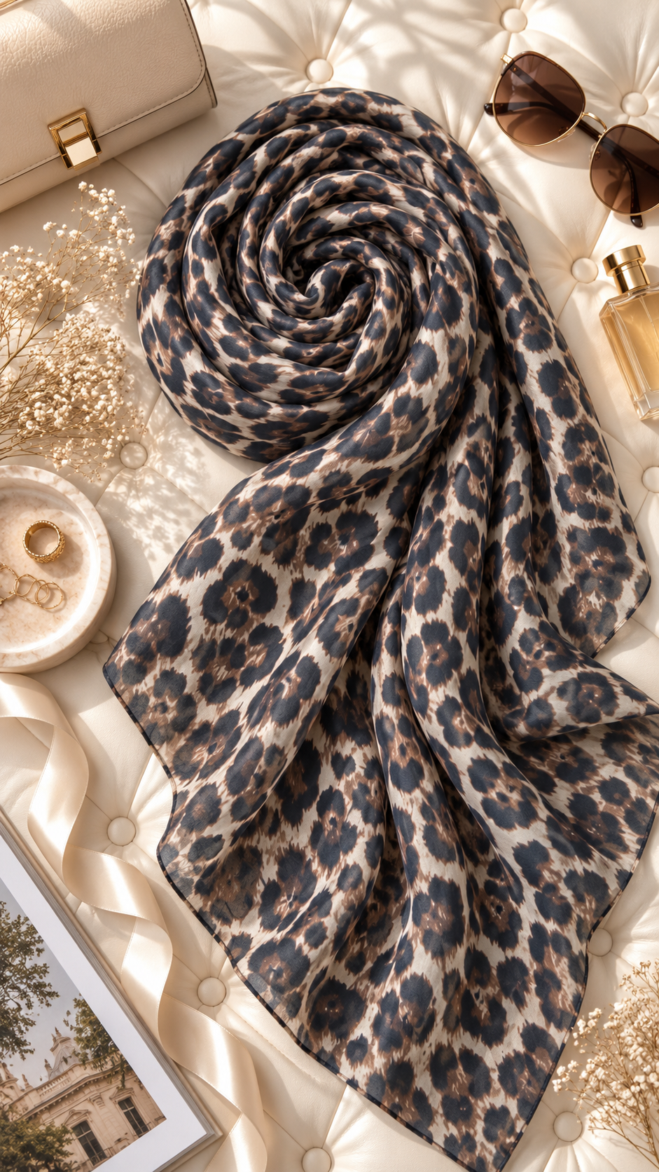 Roasted Leopard Georgette Stole — Original Product Image