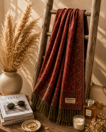Burgandy Heritage - Premium Pashmina Stole