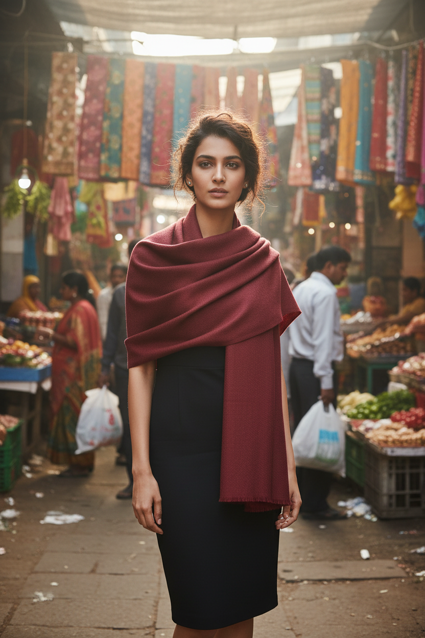 Velvet Wine— Modal Silk Soft Drape Stole