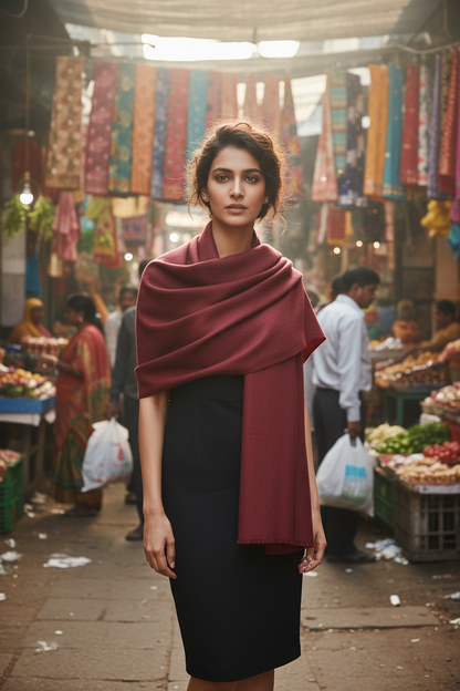 Velvet Wine— Modal Silk Soft Drape Stole