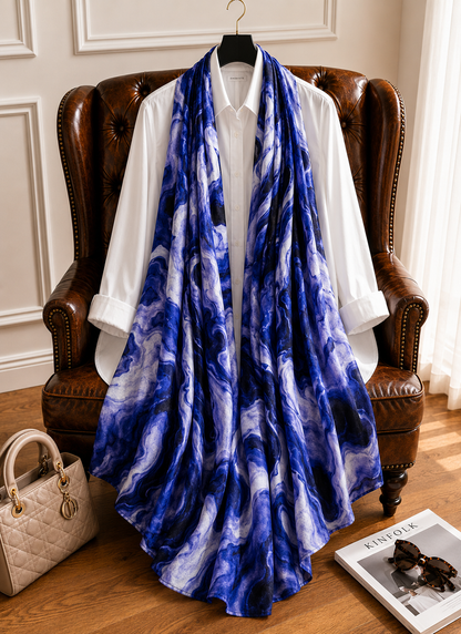 Sapphire Tide - Modal Cotton Scarf