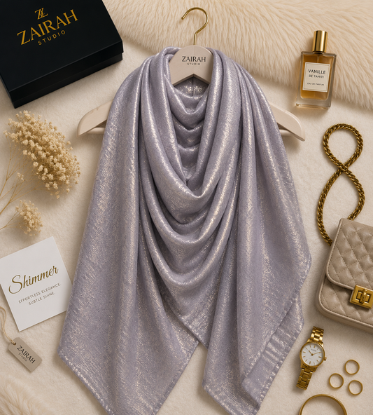Icy Silver Velvet — Madam Polo Velvet Shimmer Scarf