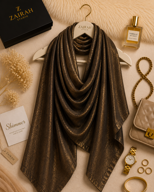 Midnight Cocoa — Madam Polo Velvet Shimmer Scarf