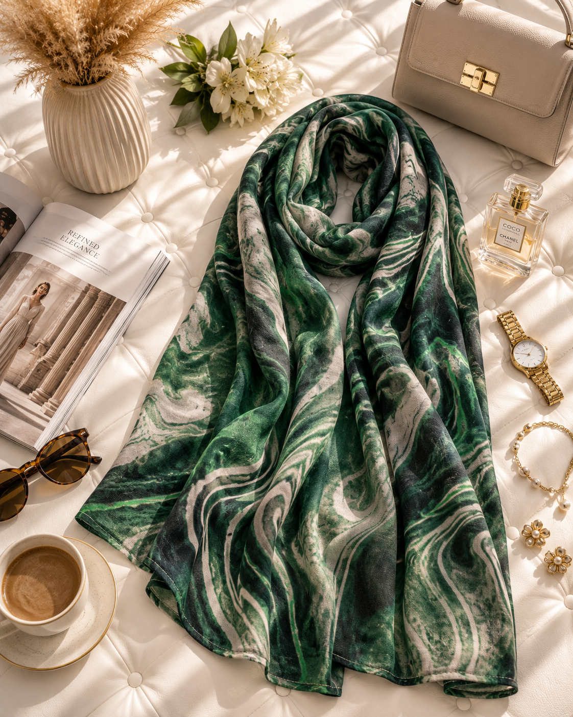 Jade Mirage - Modal Cotton Scarf