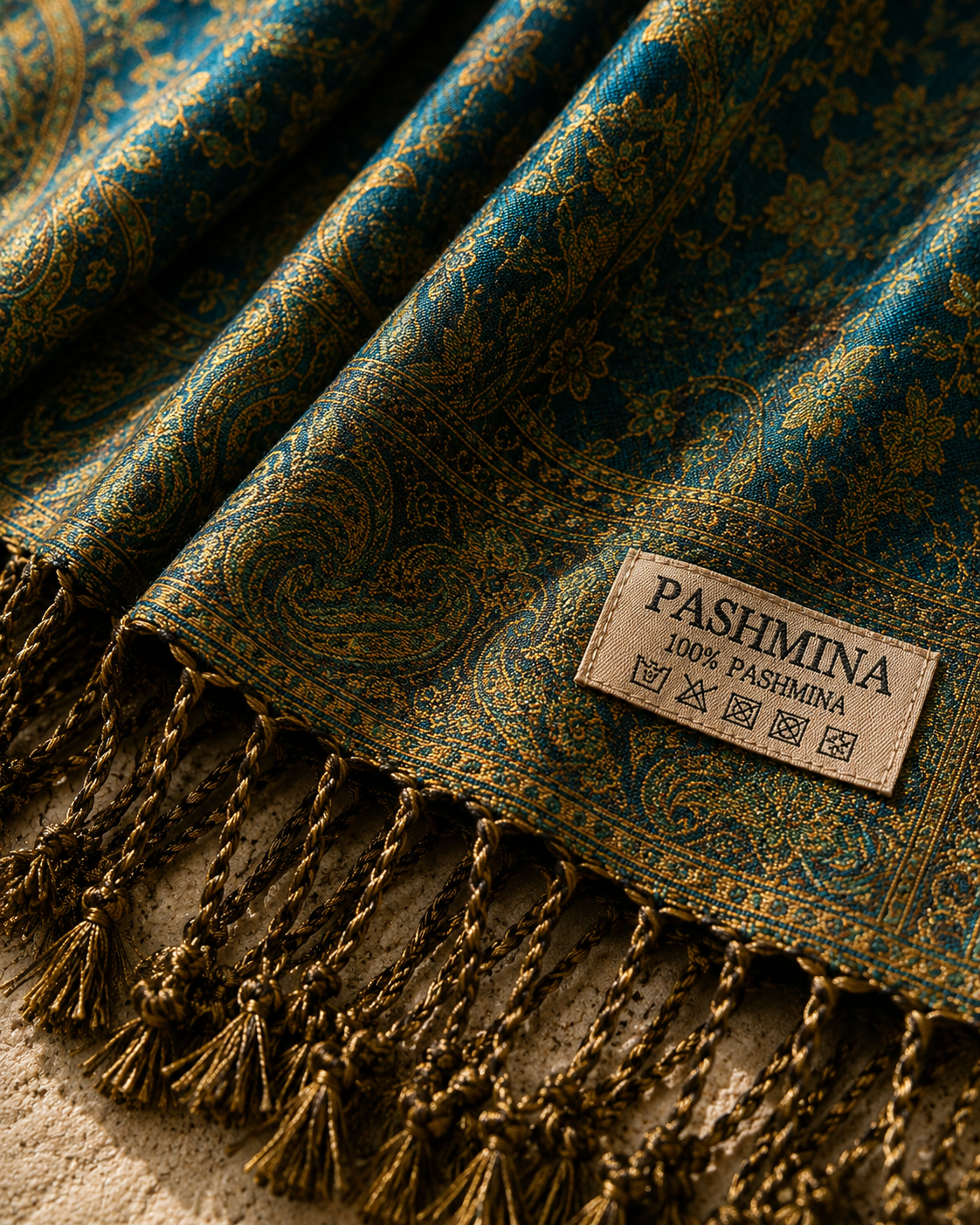 Teal Heritage - Premium Pashmina Stole