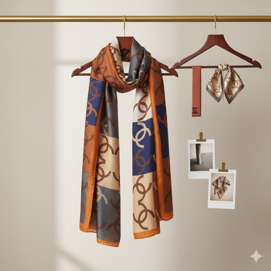 Vintage Tan — Silk Feel Satin Scarf