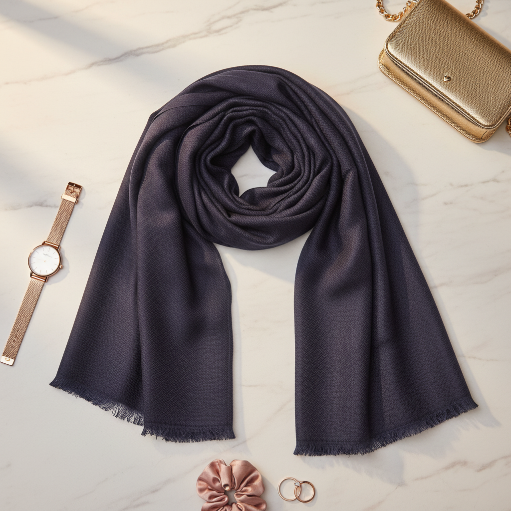 Midnight Muse —Modal Silk Soft Drape Stole