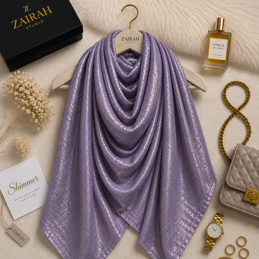 Misty Lavender — Madam Polo Velvet Shimmer Scarf