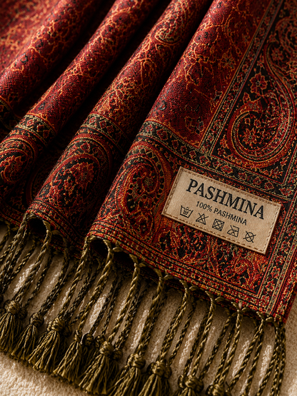 Burgandy Heritage - Premium Pashmina Stole