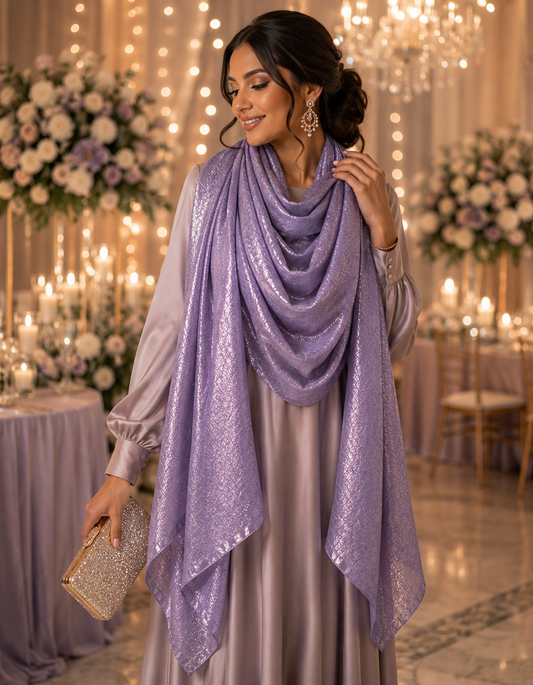Misty Lavender — Madam Polo Velvet Shimmer Scarf
