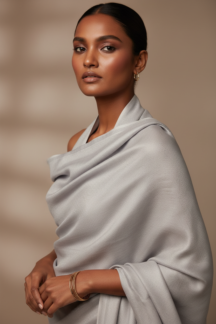 Silver Haze — Modal Silk Soft Drape Stole