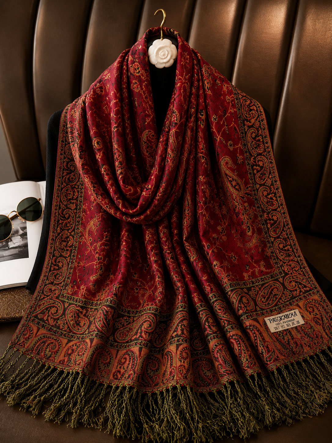 Burgandy Heritage - Premium Pashmina Stole