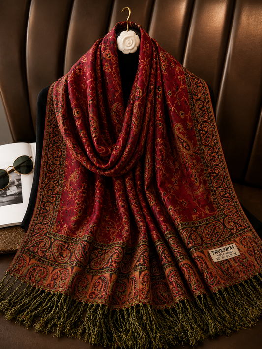 Burgandy Heritage - Premium Pashmina Stole