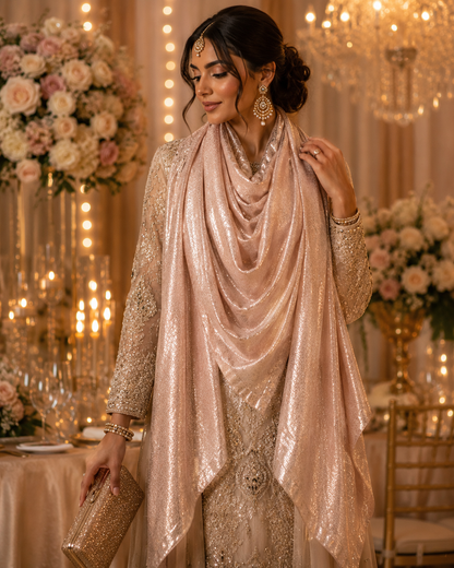Blush Nude — Madam Polo Velvet Shimmer Scarf