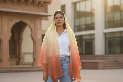 Blush Romance — HIBA Ombre Georgette Scarf