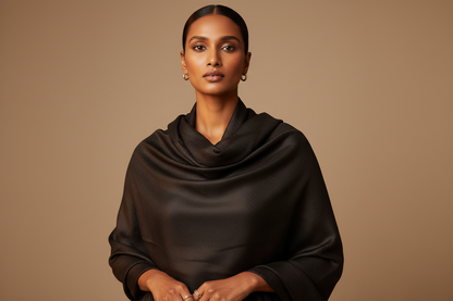 Noir Veil — Modal Silk Soft Drape Stole