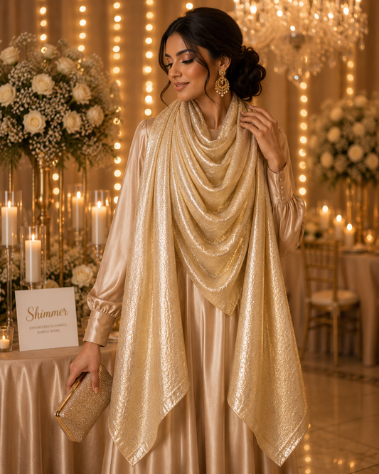 Golden Sand — Madam Polo Velvet Shimmer Scarf