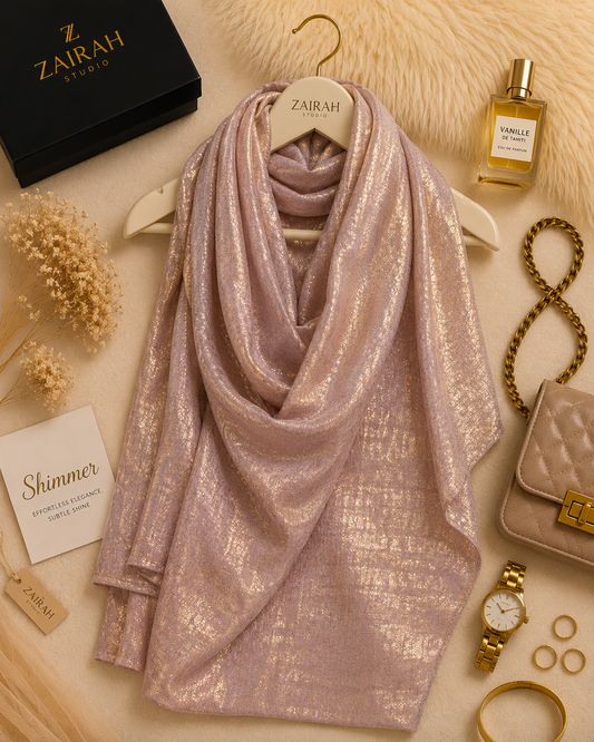 Dusty Blush — Madam Polo Velvet Shimmer Scarf