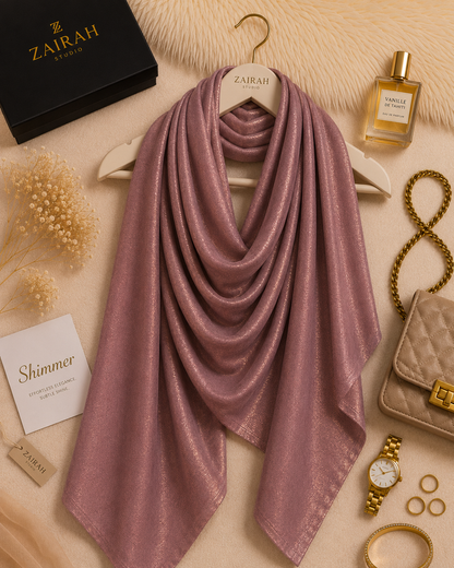 Rosewood Glow — Madam Polo Velvet Shimmer Scarf
