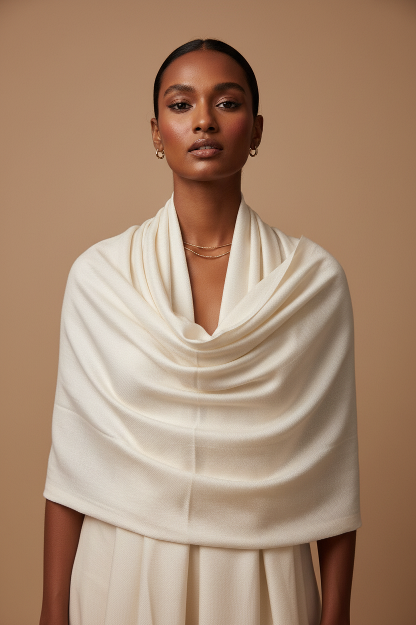 Ivory Whisper — Modal Silk Soft Drape Stole